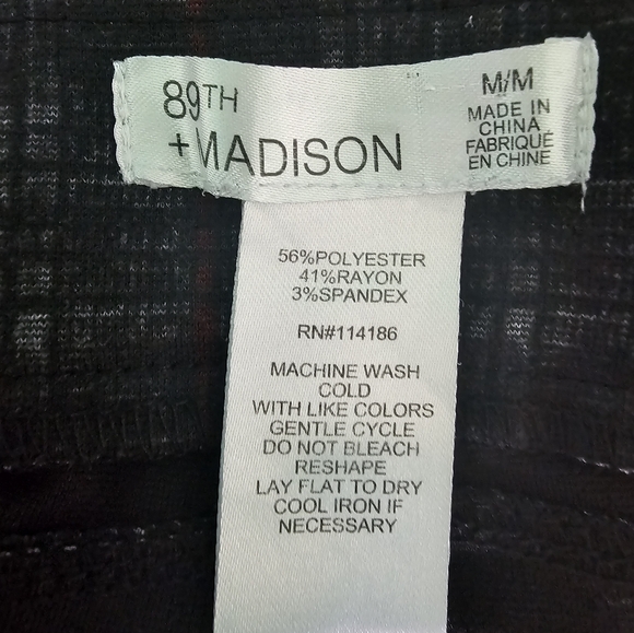 89th & Madison Gray Plaid Pants Women's Sz M - Picture 8 of 9